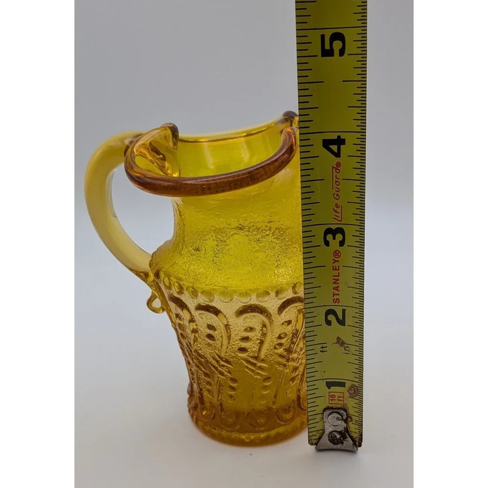 Kanawha Yellow Art‎ Glass Mini Pitcher Cadmium Glow 4
